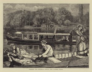 Steaming and Punting, um esboço perto de Cliveden Woods